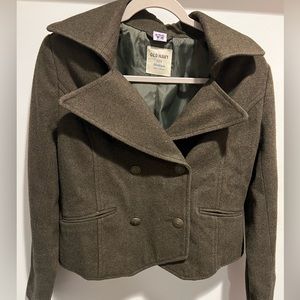 Army green, military style wool coat.